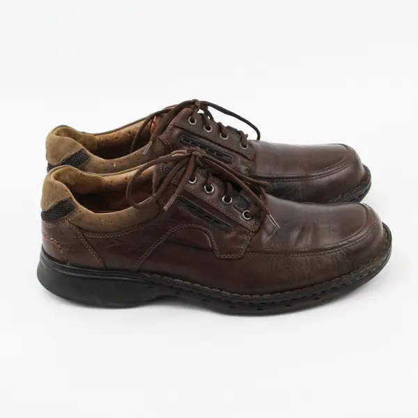 Clarks Un.Bend Unstructured Brown Leather Lace-Up Oxfords Men's 10.5