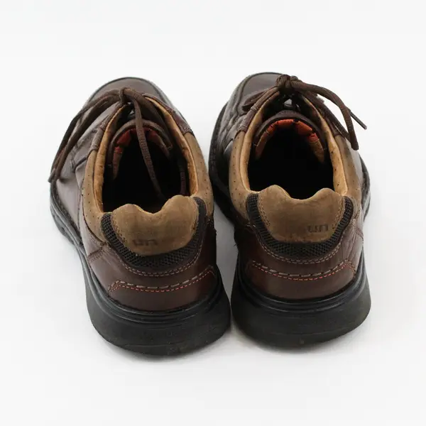 Clarks Un.Bend Unstructured Brown Leather Lace-Up Oxfords Men's 10.5