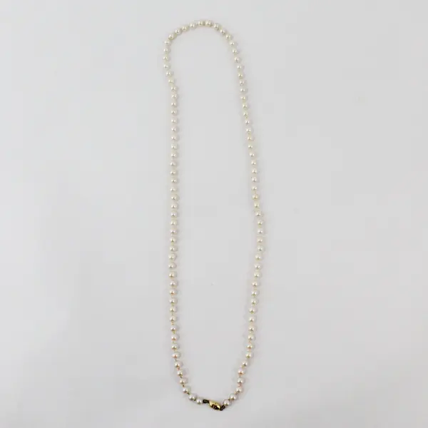 Vintage Monet Cream Faux Pearl Necklace Fish-Hook Style Clasp 14"