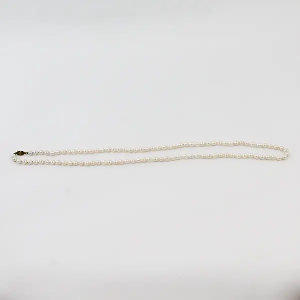 Vintage Monet Cream Faux Pearl Necklace Fish-Hook Style Clasp 14"