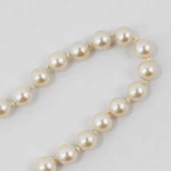 Vintage Monet Cream Faux Pearl Necklace Fish-Hook Style Clasp 14"