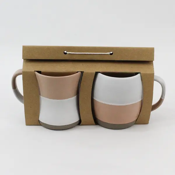 Demdaco Set of 2 Ceramic Hug Mugs, Love Theme, new in packaging 