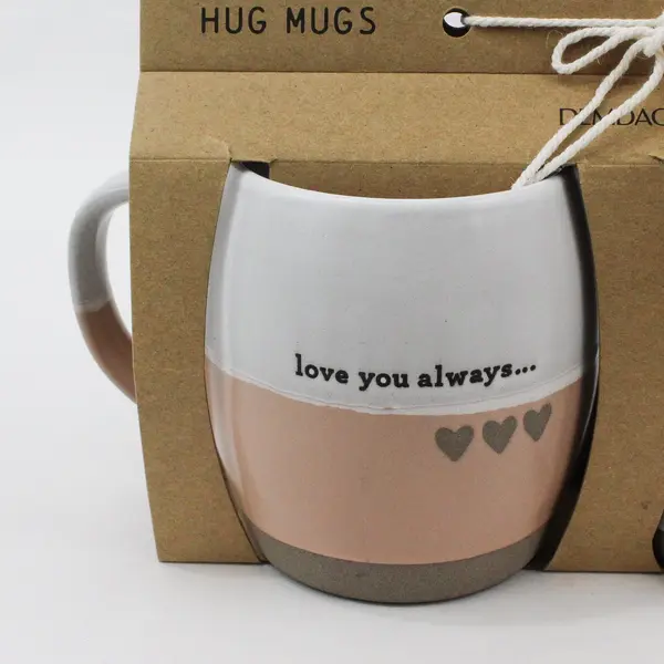 Demdaco Set of 2 Ceramic Hug Mugs, Love Theme, new in packaging 