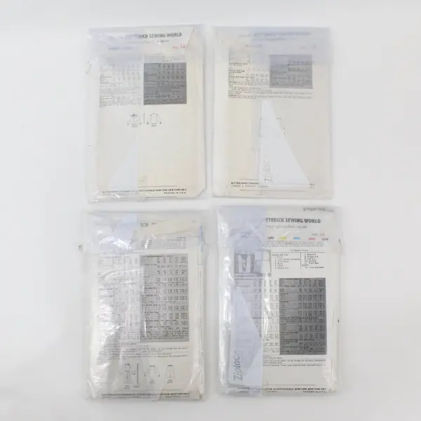 Lot of 4 Vintage Butterick Sewing Patterns, #3322, 4088, 6667 & 6096