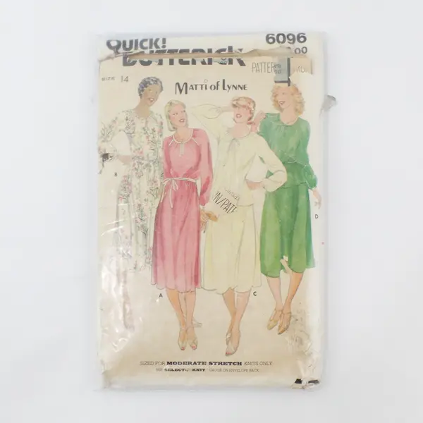 Lot of 4 Vintage Butterick Sewing Patterns, #3322, 4088, 6667 & 6096