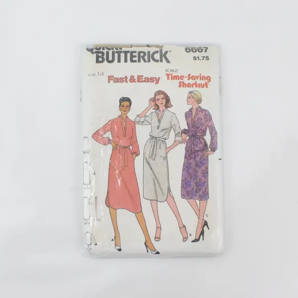 Lot of 4 Vintage Butterick Sewing Patterns, #3322, 4088, 6667 & 6096
