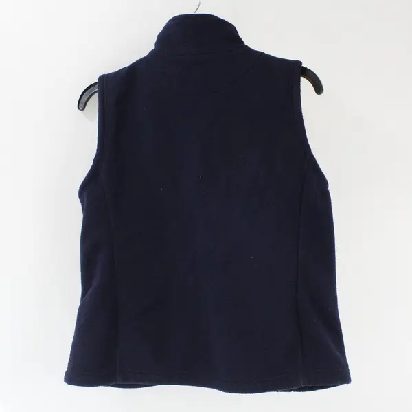 Carol Rose Full Zip Fleece Vest Navy Two Zippered Pockets Womens Size PL