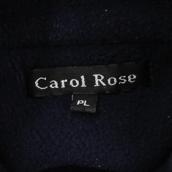 Carol Rose Full Zip Fleece Vest Navy Two Zippered Pockets Womens Size PL