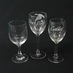 Lot of 3 Stemmed Wine Glasses Duck Pond, The Tasting Room, Gainey Vineyard