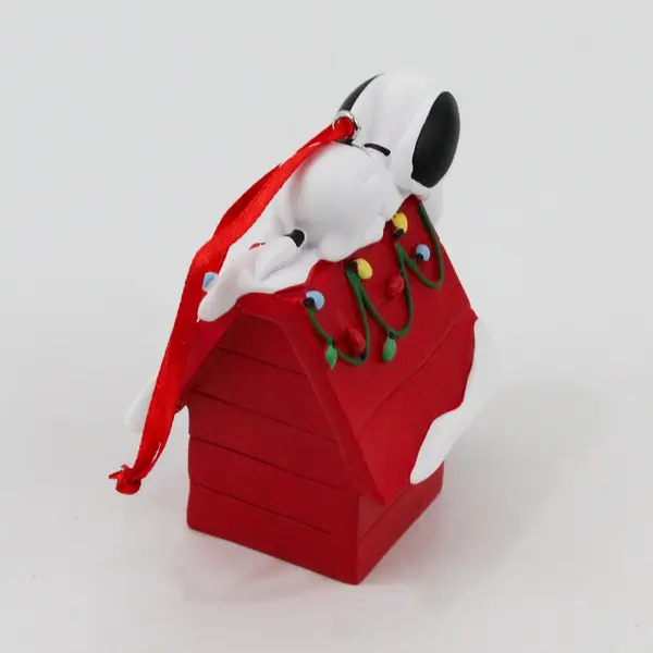 2024 Hallmark Peanuts Snoopy Lying on Red Doghouse Resin Ornament 2.75"