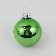 Vintage Green Shiny Glass Ball Christmas Ornament 2 in Used