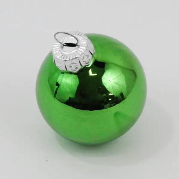 Vintage Green Shiny Glass Ball Christmas Ornament 2 in Used