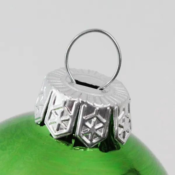 Vintage Green Shiny Glass Ball Christmas Ornament 2 in Used