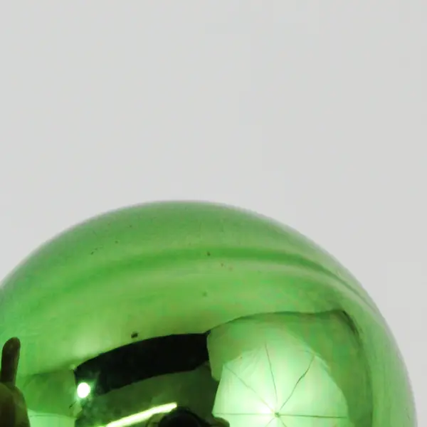 Vintage Green Shiny Glass Ball Christmas Ornament 2 in Used