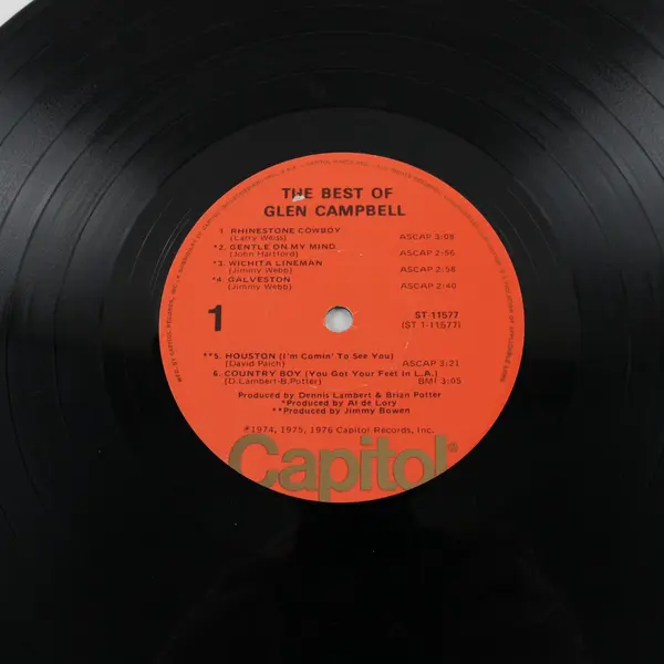 Glen Campbell The Best Of Vinyl LP Capitol ST-11577 1973-76
