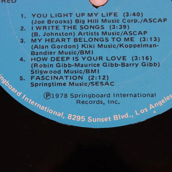 Debby Boone You Light Up My Life & Other Great Love Songs Vinyl LP SPB-4101