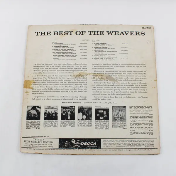 The Weavers The Best Of Vinyl LP Decca DL 8893 Folk