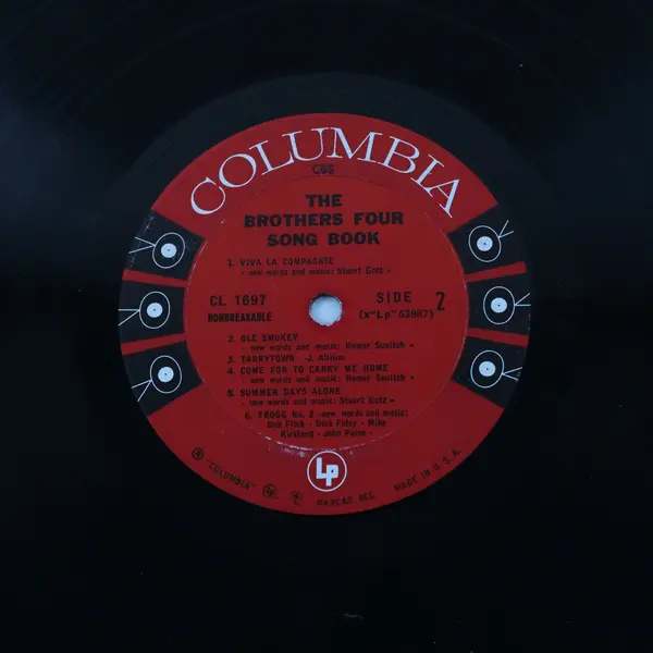 The Brothers Four Song Book LP Columbia CL 1697 Record CS 8197 Jacket