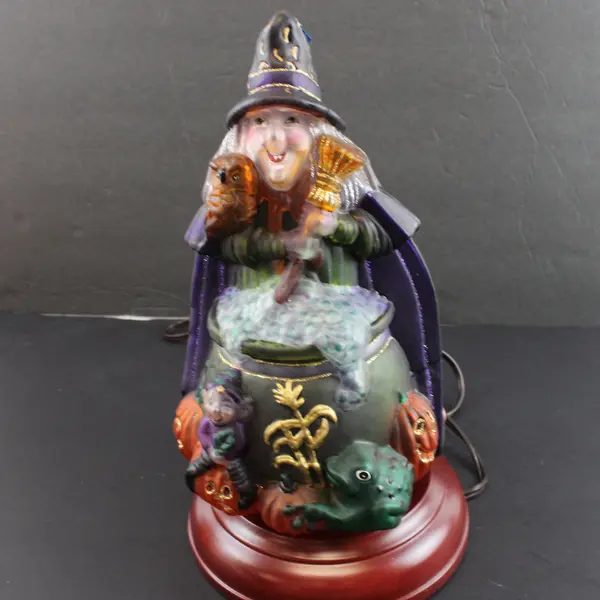 Old World Christmas E.M. Merck Witch Cauldron 5105 Tabletop FLAWED