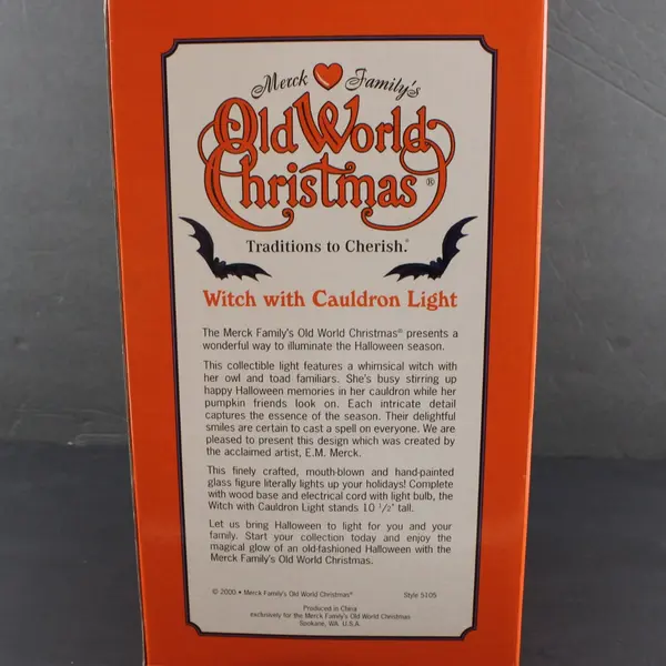 Old World Christmas E.M. Merck Witch Cauldron 5105 Tabletop FLAWED