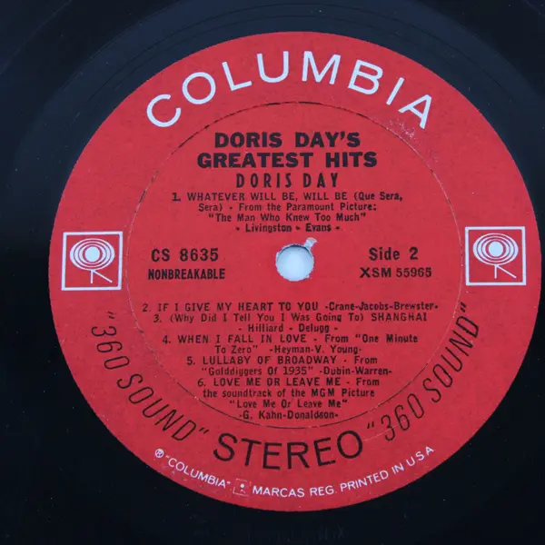 Doris Day Greatest Hits CS 8635 Columbia 1960 LP Stereo Vinyl