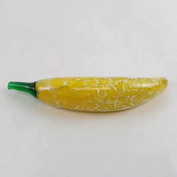 Global Village Yellow Chili Pepper Art Glass Paperweight Decorative