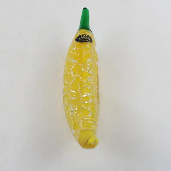 Global Village Yellow Chili Pepper Art Glass Paperweight Decorative