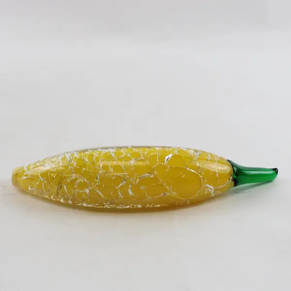 Global Village Yellow Chili Pepper Art Glass Paperweight Decorative
