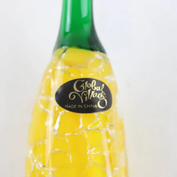 Global Village Yellow Chili Pepper Art Glass Paperweight Decorative