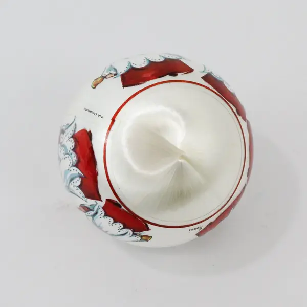 Ina Creations Rossi Vintage White Silk Wrapped Ball Christmas Ornament
