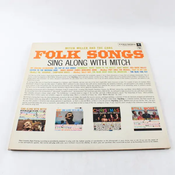 Folk Songs Sing Along With Mitch Miller & The Gang LP Columbia CL 1316