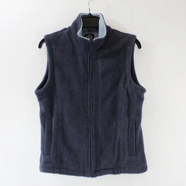Carolyn Taylor Women's Blue Fleece Zip Front Vest Size Small