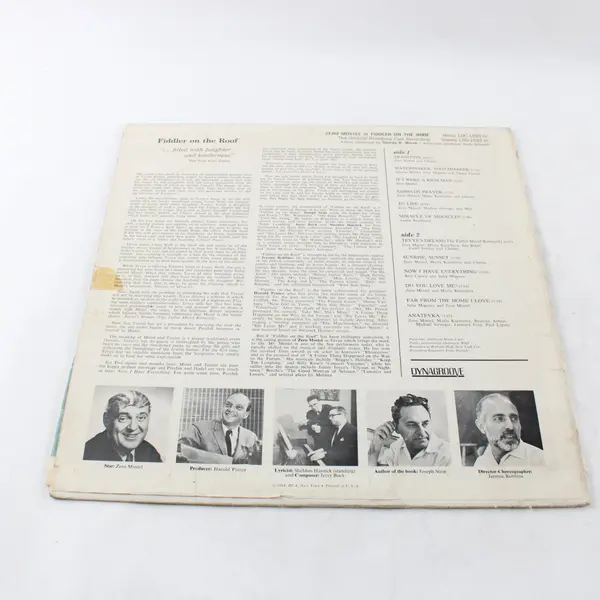 Zero Mostel Fiddler on the Roof Original Cast LP RCA Victor 1964 LSO-1093