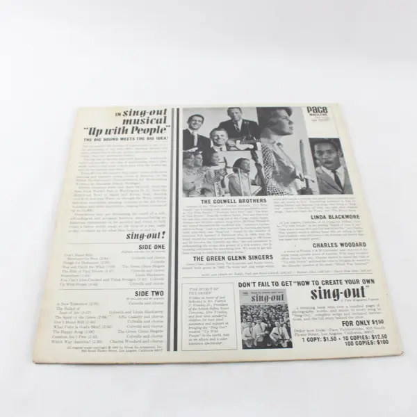 1964 Pace Publications Up With People! Sing-Out Musical Vinyl LP #1101 Vintage