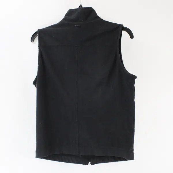 Columbia Vest Jacket Womens M Black Full Zip Fleece Sleeveless Pockets Medium