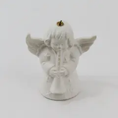 Goebel 1970 Porcelain Angel Playing A Horn Bell Christmas Ornament 