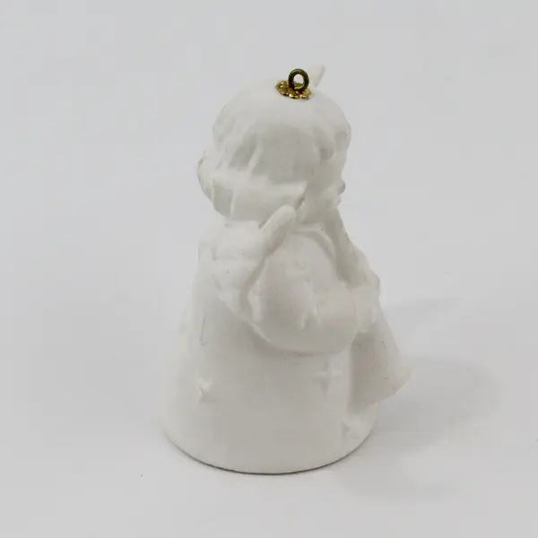 Goebel 1970 Porcelain Angel Playing A Horn Bell Christmas Ornament 