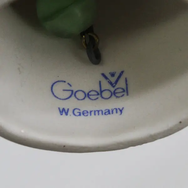 Goebel 1970 Porcelain Angel Playing A Horn Bell Christmas Ornament 