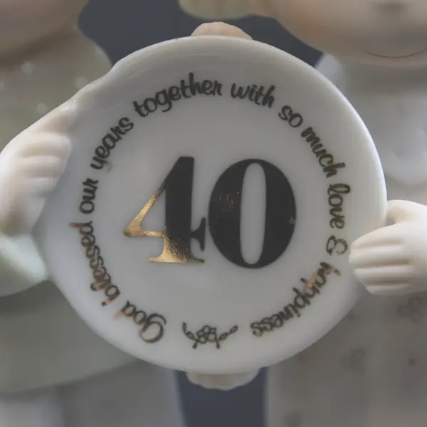 Vintage 1983 Enesco Precious Moments 40th Wedding Anniversary Figurine