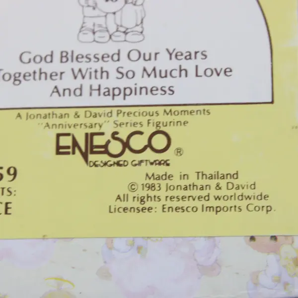 Vintage 1983 Enesco Precious Moments 40th Wedding Anniversary Figurine