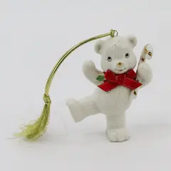 Lenox Tied With Cheer Teddy Bear Candy Cane Christmas Ornament 829578