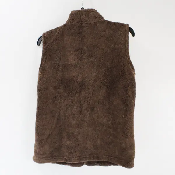 Jason Maxwell Women's Small Fuzzy Brown Zip-Up Vest Comfy Cozy