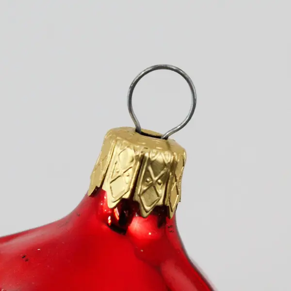 Hand Painted Santa Head Glass Christmas Ornament Made in Colombia