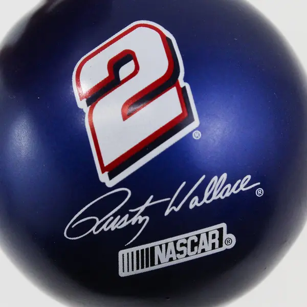 Rusty Wallace NASCAR No. 2 Blue Glass Christmas Ornament
