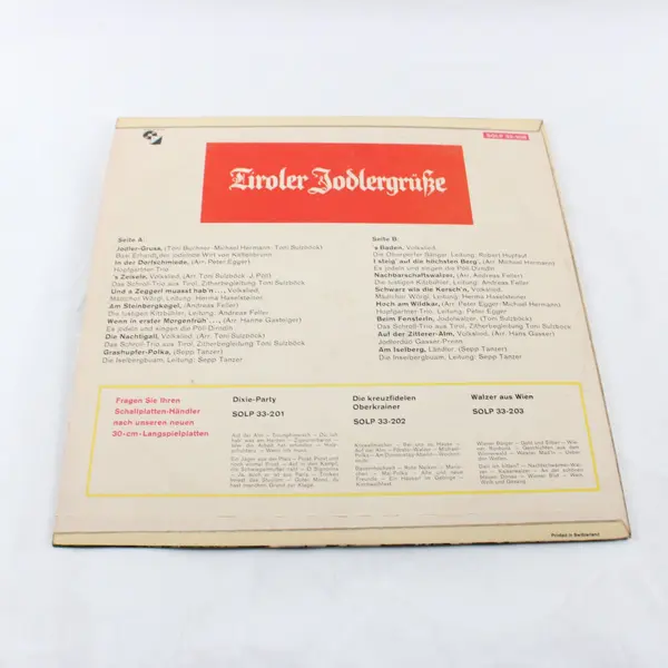 Tiroler Jodlergrüsse Elite Special SOLP 33-208 Vinyl LP Used