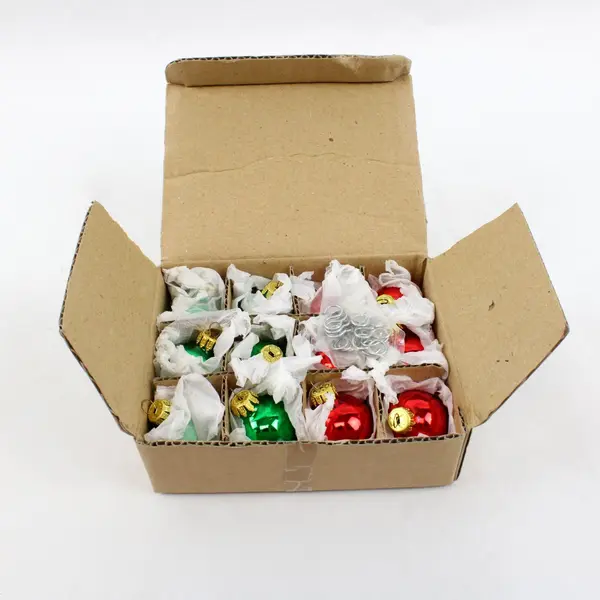 Lot of 12 Small Glass Christmas Ornaments Holiday Decor 1 Inch