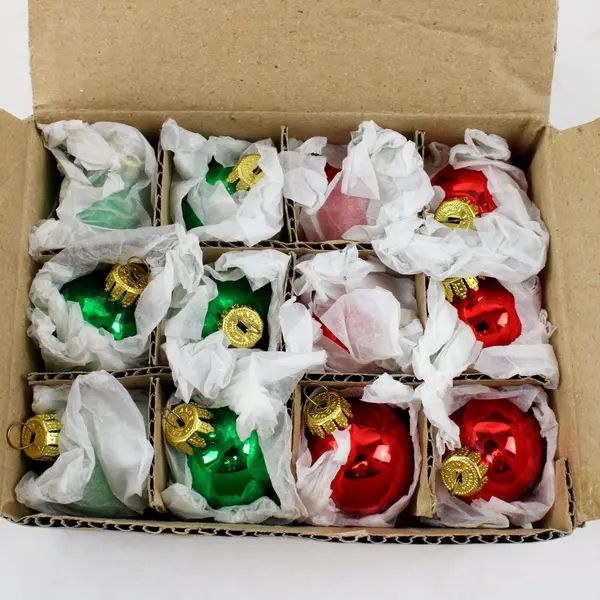 Lot of 12 Small Glass Christmas Ornaments Holiday Decor 1 Inch