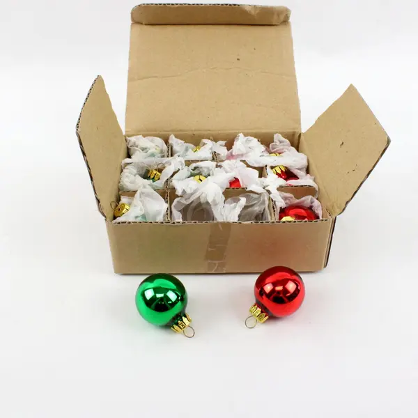 Lot of 12 Small Glass Christmas Ornaments Holiday Decor 1 Inch
