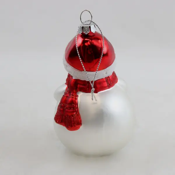Vintage BK Lumiere Hand-Blown Glass Roly-Poly Snowman Ornament