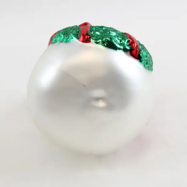Vintage BK Lumiere Hand-Blown Glass Roly-Poly Snowman Ornament